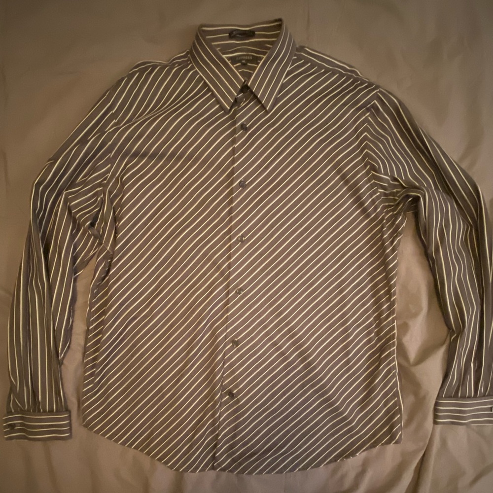 Express Modern Fit Long Sleeve Button Down Shirt